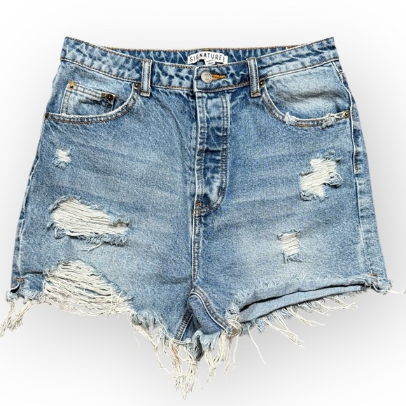 Signature8 Pants - Signature 8 Distressed Jean Shorts L